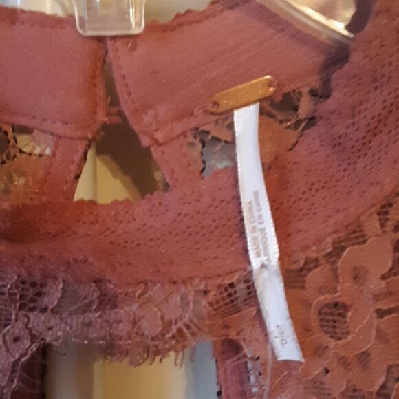 🤩HOST PICK! 🤩 NWT FREE PEOPLE DUSTY MAUVE TELLTALE LACE DRESS SMALL 💥💥💥💥💥 - Picture 7 of 14